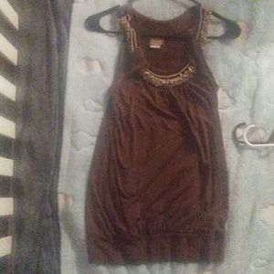 Beaded brown bodycon shirt/dress